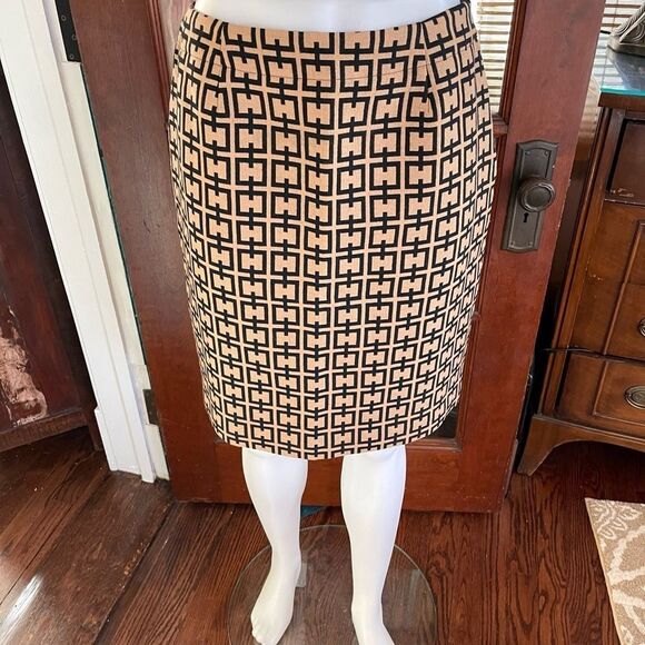 VTG *Harolds* Sz 8 Classic Lined Abstract Block-Print Signature Style Skirt - Picture 1 of 12